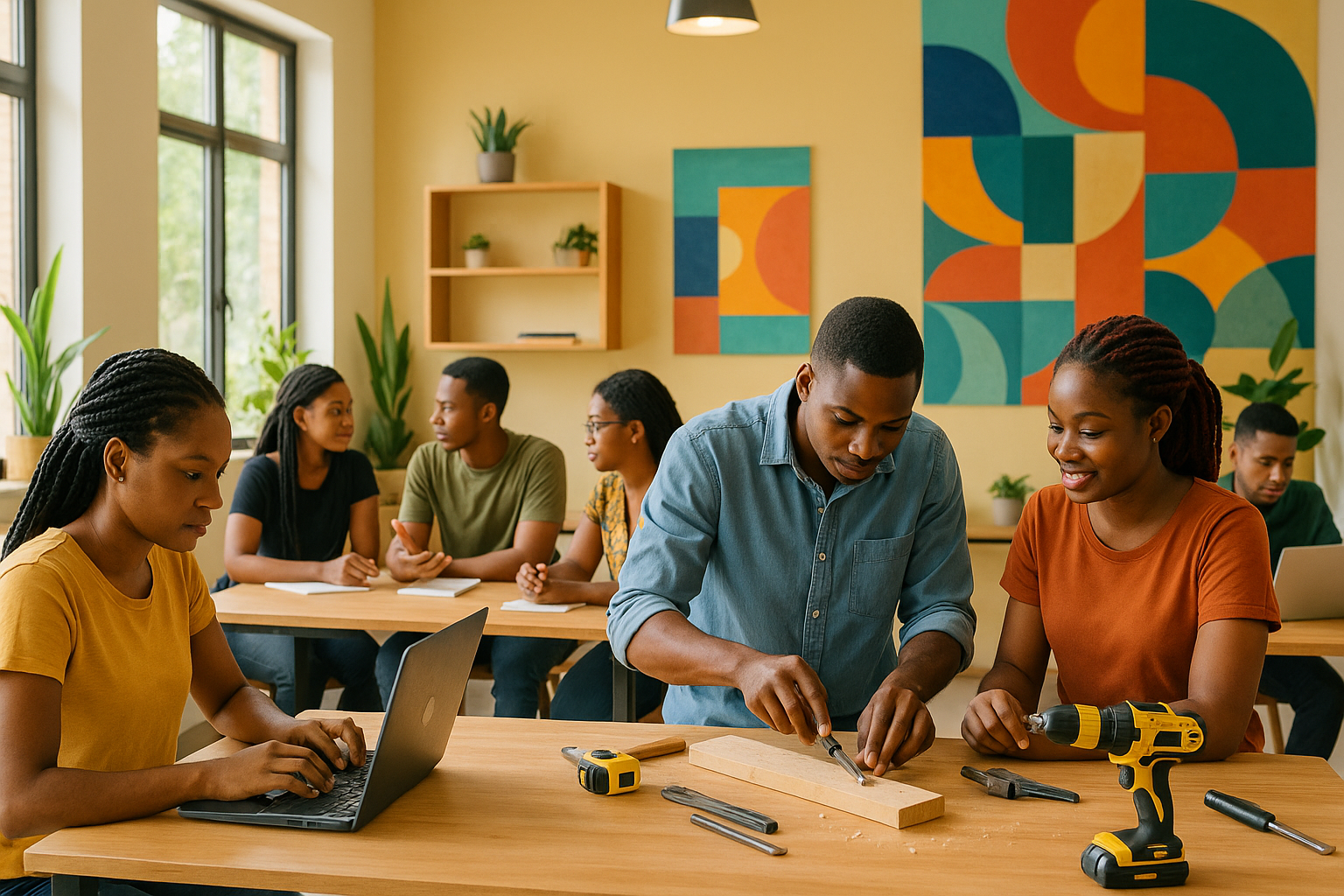 Learners collaborating at Globe Takers Academy